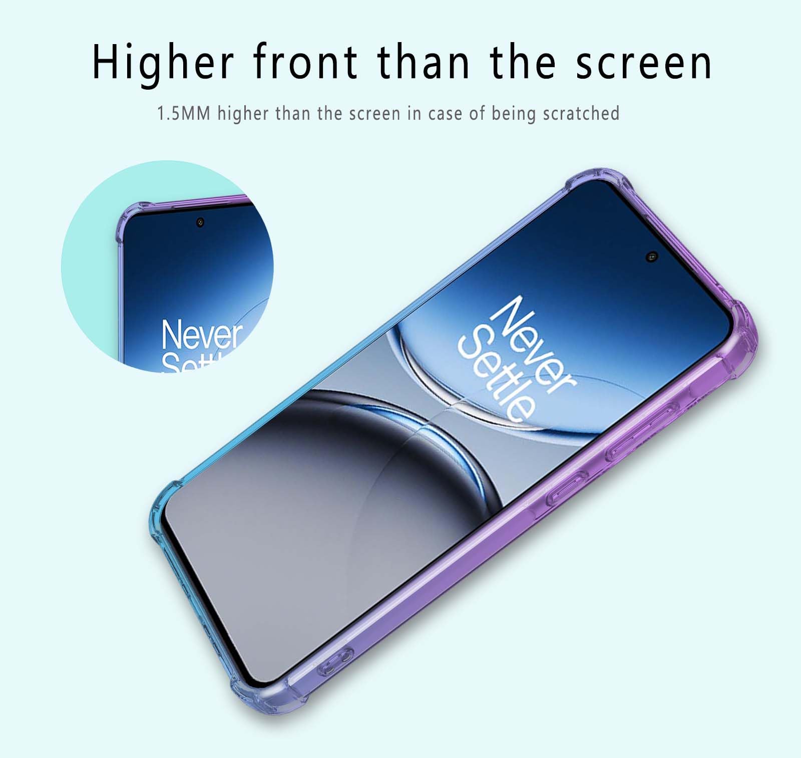 Custodia GOKEN Per OnePlus Nord CE 2 5G – Silicone TPU Con Effetto Gradiente, Rosa/Viola - 2