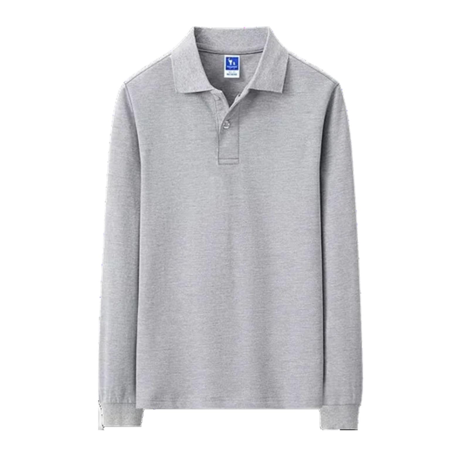 Herren Langarm Poloshirt Druck Stickerei Weich Bequem Baumwolle Poloshirts