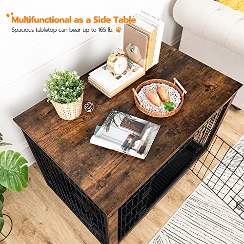 Hoobro Dog Crate Furniture, Large Dog Kennel, 38” Wooden Pet Furniture With Pull-Out Tray, Home And Indoor Use, Double Door Modern Side End Table For Medium/Large/Small Dog, Chew-Resistant Bf982Gw03G1 #TOP7