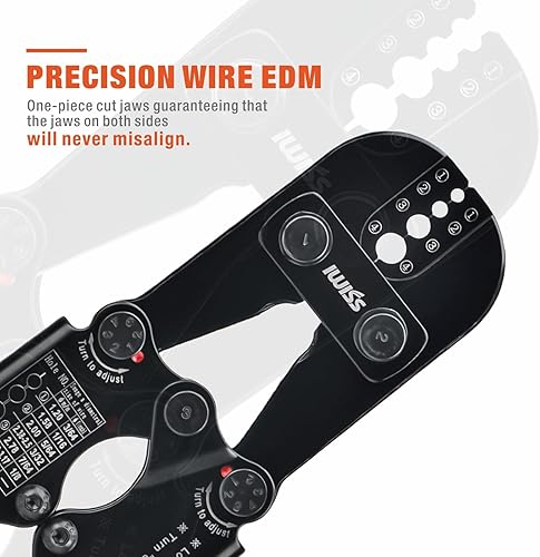 Miniatura 4 de IWISS Herramienta de prensado de cuerda de alambre para mangas ovaladas de aluminio mangas dobles manga de bucle de engarce de 364 pulgadas a 18