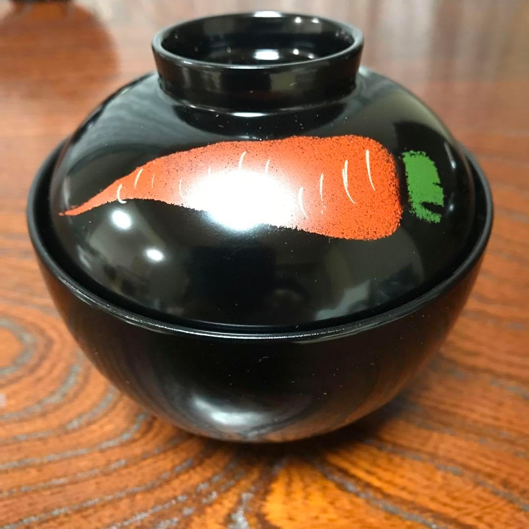 越前塗 野菜 うるし絵 蓋つき 汁椀 5個 絵変り 公式】うるしギャラリー