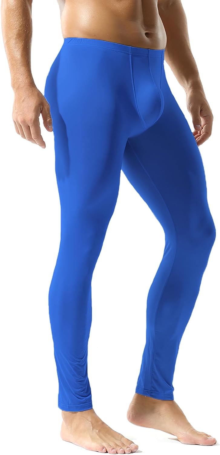 YUFEIDA Men's Sexy Underwear Bottoms Low Rise Leggings Pants Mesh Long Trousers