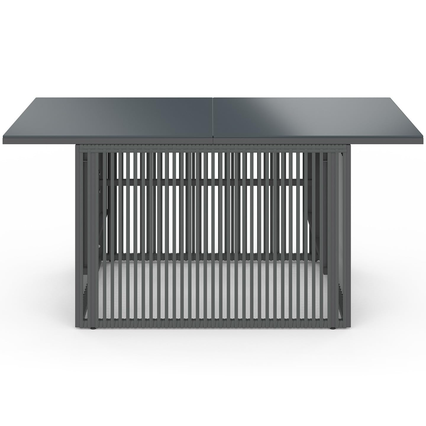 IDMarket - Table Basse de Jardin relevable rectangulaire 100 cm Rio Structure métal et Cordage Gris Anthracite
