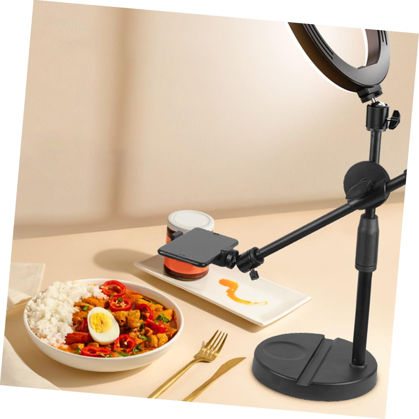 Hemobllo Nexowo Soporte Movil para Teléfono Soporte de Teléfono para Grabación de Vídeo Base Pesada Acero Inoxidable y Abs