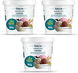Kit 03 Base de Sabor Fabricação Sorvetes Geladinhos Galatos Vários Sabores Creme