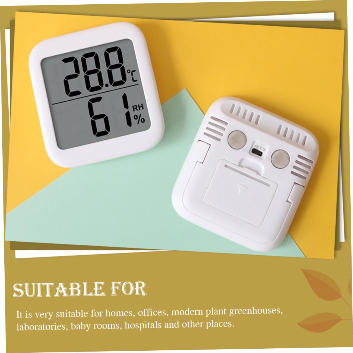 Yardwe Lot De 2 Hygromètres Dintérieur Avec Capteur De Température Et Dhumidité Grand Écran Lcd 3 Niveaux De Confort Canada