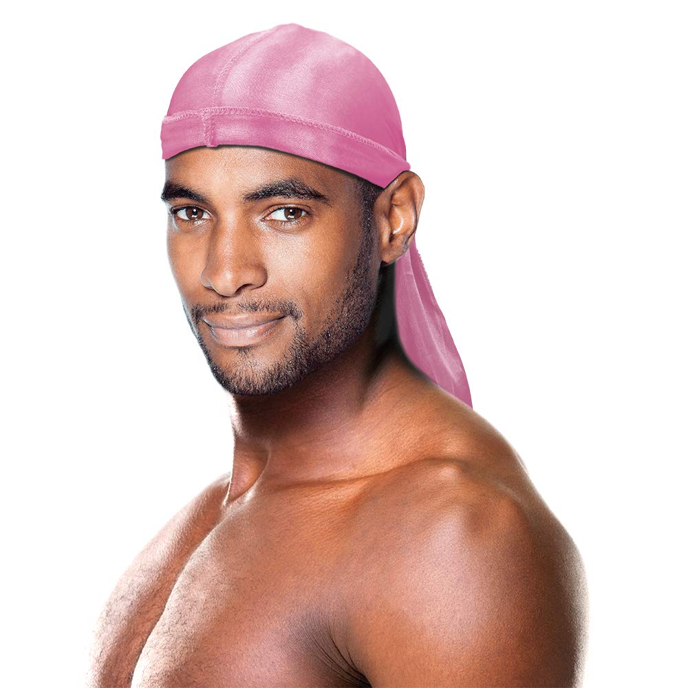 Coconut Premium Shine Silky Durag 360/540/720 WAVE - LONG TAIL (Pink)