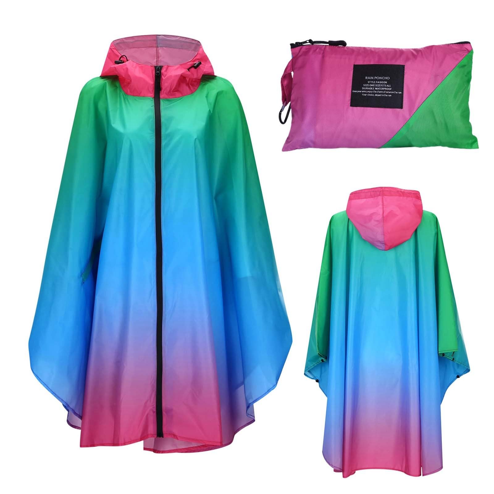 Generisch Poncho de lluvia unisex impermeable con cremallera, ligero