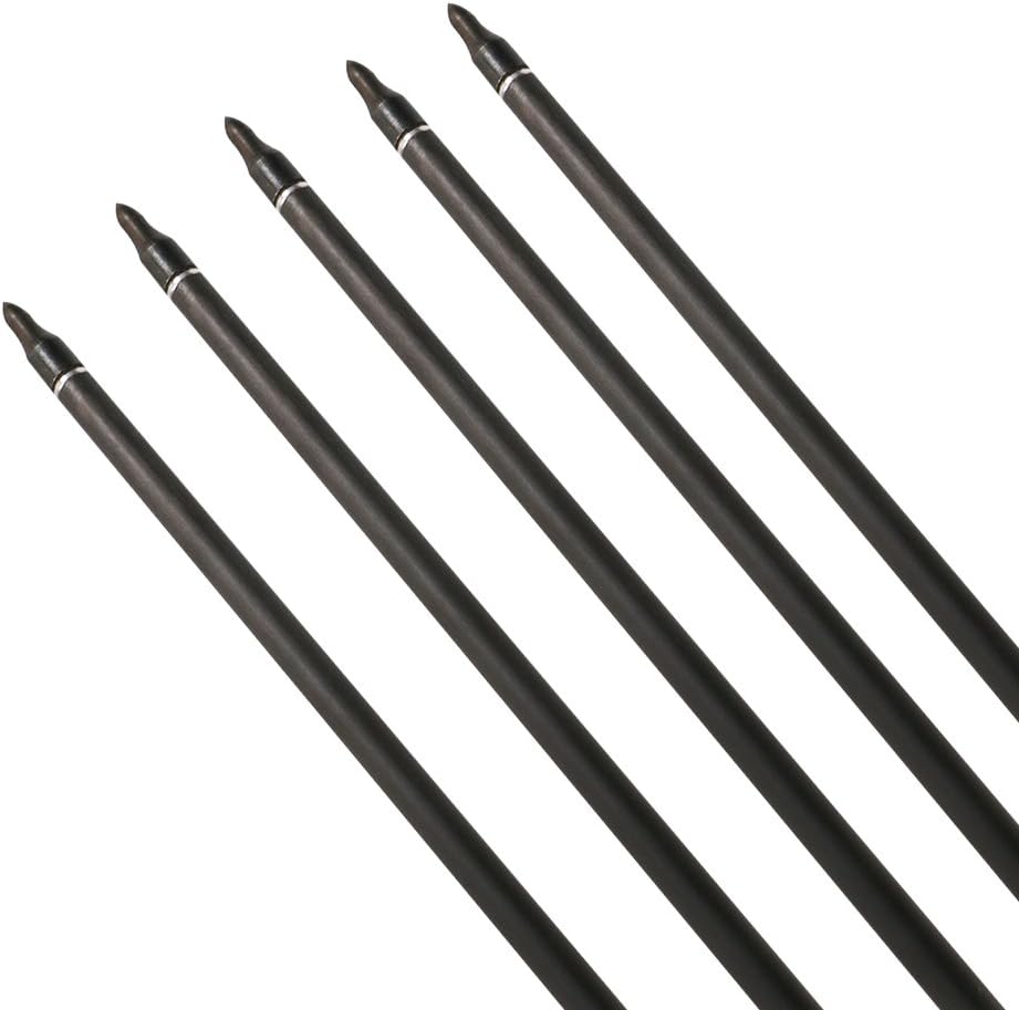 32 Inch Carbon Archery Arrows，Spine 400 with Removable Tips, 4inch Turkey Feather, Hunting and Target Practice Arrows for Compound Bow and Recurve Bow, 6 Pack