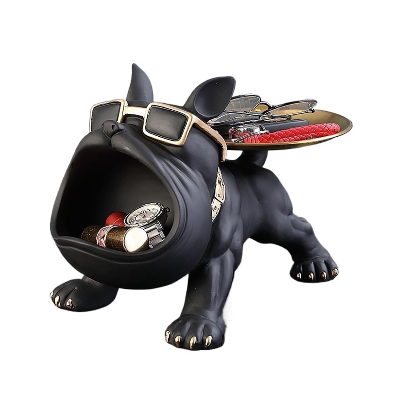 Stiftehalter Niedlicher Stifthalter mit Welpenmotiv, Ornament, Büro-Schreibtisch-Dekoration, Harz, Schreibwaren, Studenten-Aufbewahrungszubehör Für Schreibtische(Black)
