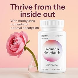 envitamin Womens Methylated Multivitamin Multimineral Horsetail, Iron, Biotin Complex with L Methylfolate for Ultra Absorption