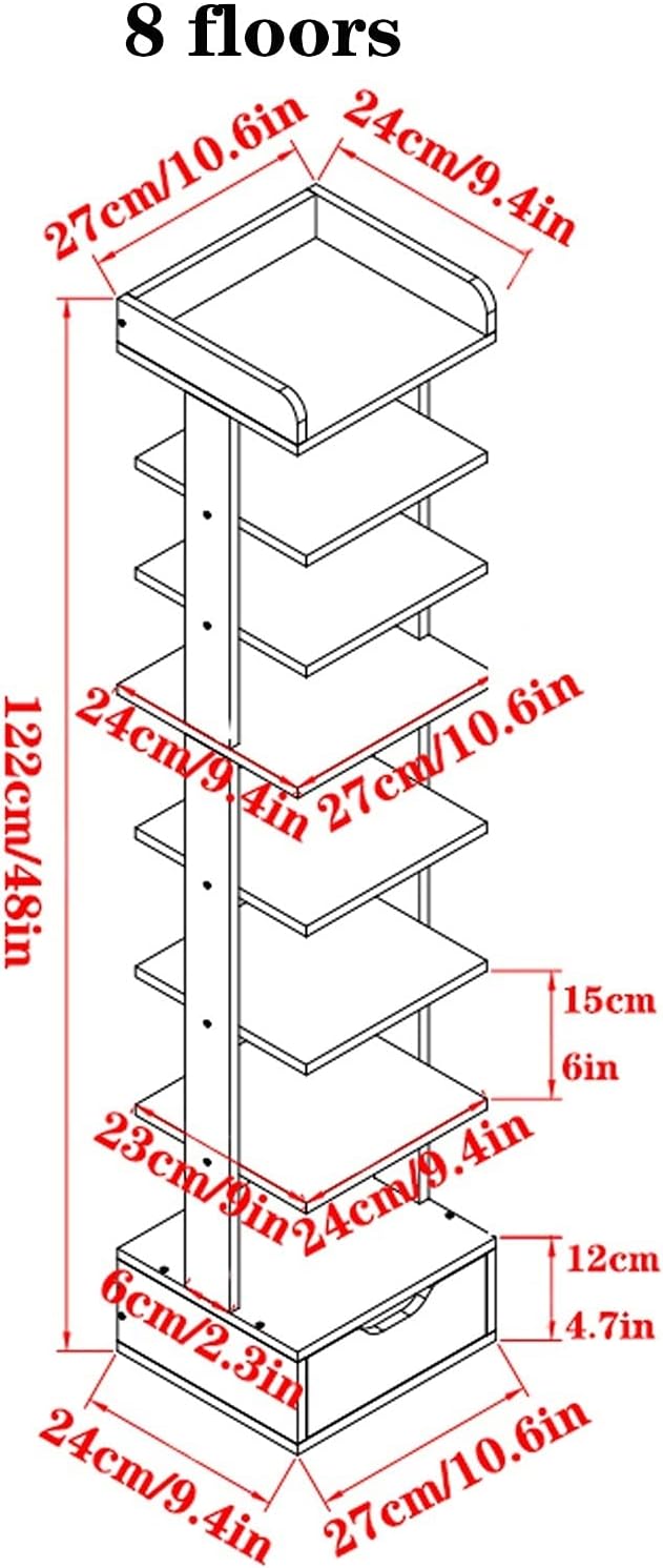Shoe Organizer Inlet Independent Shoe Rack Simple 8-Layer Shoe Rack Space-Saving Multi-Functional Design Storage Rack with Drawers Shoe Rack (A