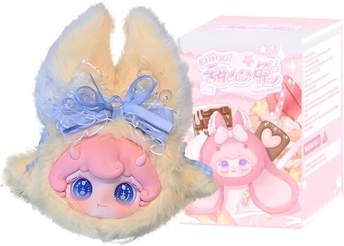 Sweet Heart Rabbit Series Plush Toy, Blind Box, Genuine Product, Approx. 5.9 inches 15 cm, PVC Face, Fluffy Long Ears, Large Ribbon Decoration, Cute Palm-Sized Design, Perfect for Bag Decoration, 6