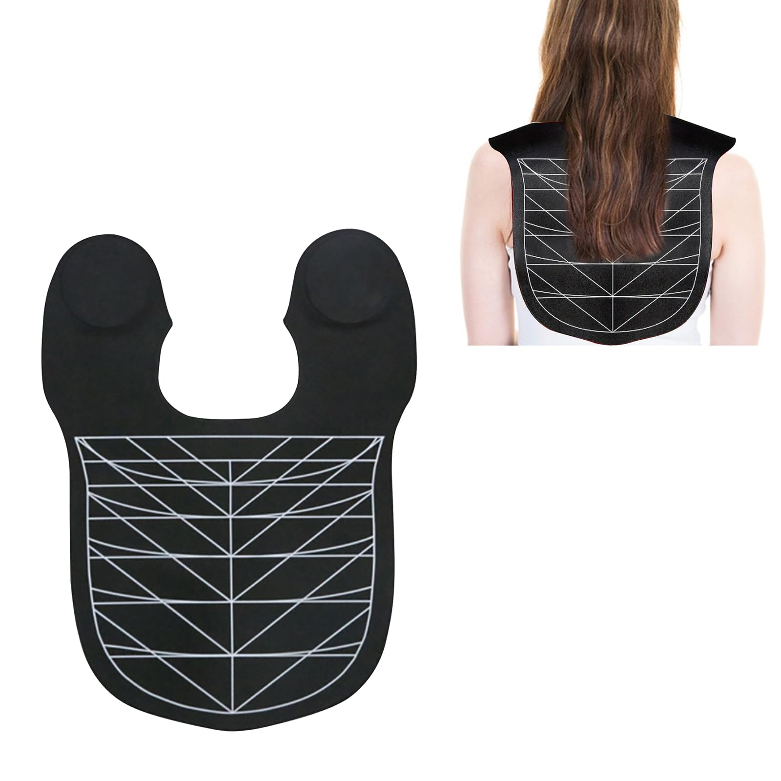 Collare per Tinture Capelli,Mantellina per Taglio Capelli en Silicone Riutilizzabile Impermeabile per Colorazione dei Capelli del salone di Parrucchie,Black