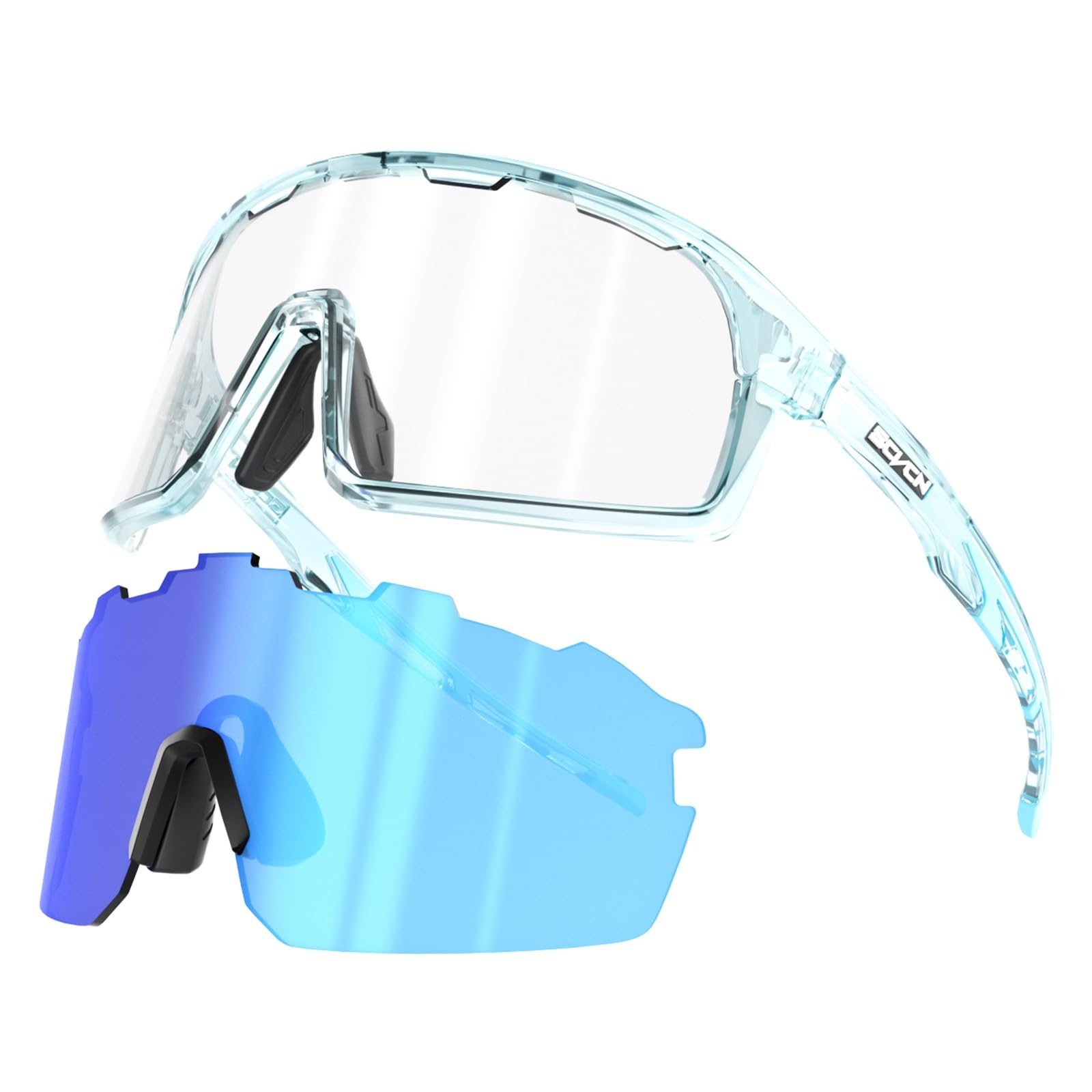 SCVCN Gafas de Ciclismo Fotocromáticas Hombre Mujer Gafas de Sol Deportivas Transparentes Montaña MTB Bicicleta Running Golf