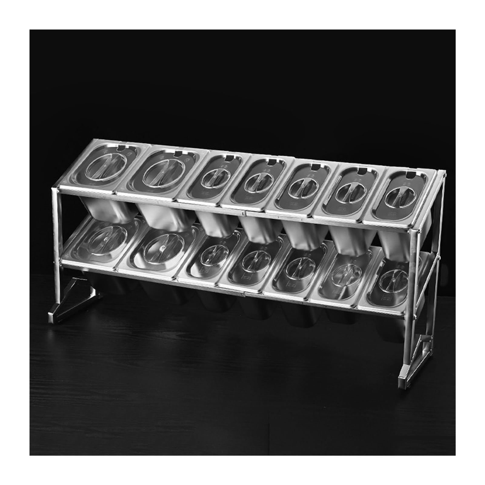 WDSOPK Expandable Spice Rack Organizer Shelf, 2/3 Tier Commercial Condiment Racks For Kitchen Pantry Buffets, Seasoning Sauce Salad Jam Ingredients Food Container Dispenser (90.5x19x44cm(A))