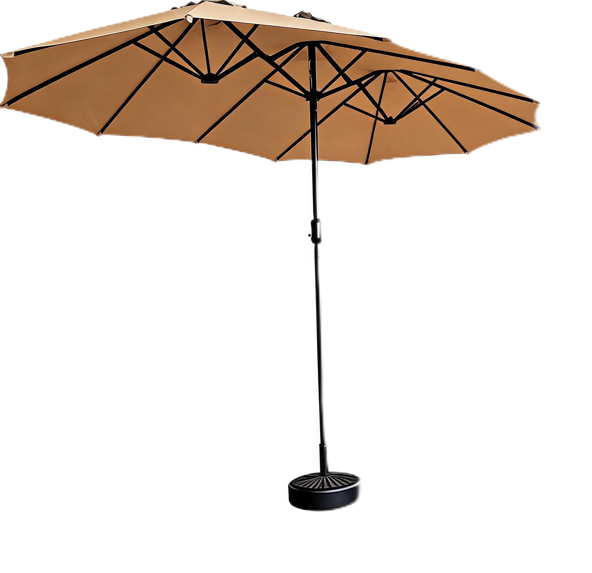 Garvee 4.6m Double Sided Parasol, Large Garden Umbrella with Crank & Base