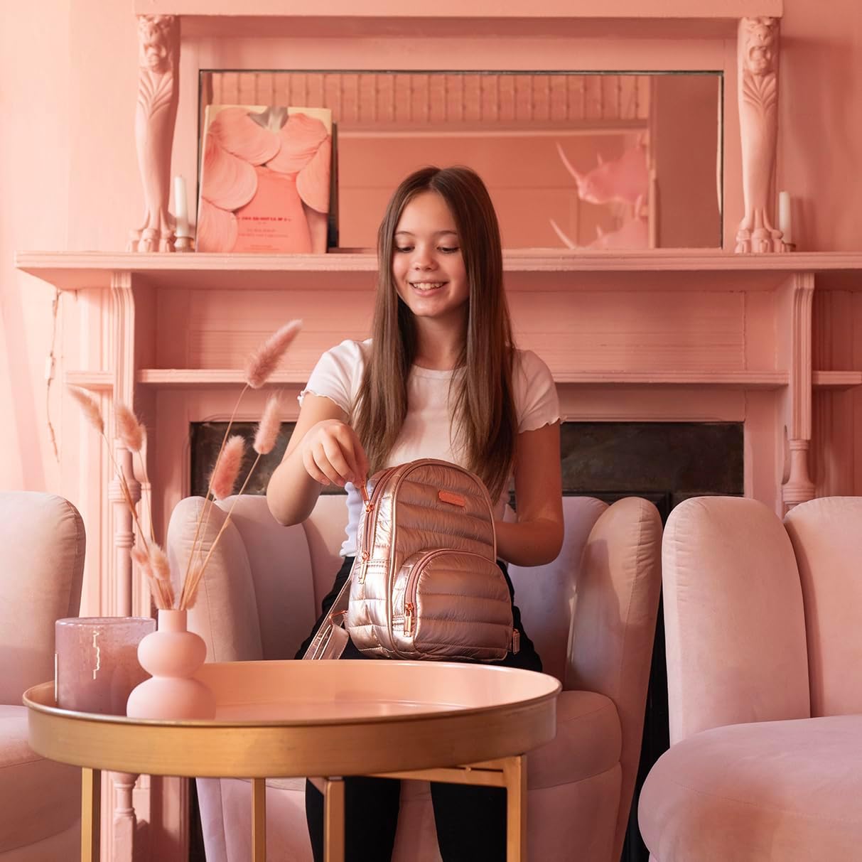 Jessica Simpson Quilted Puffer Mini Backpack Purse for Women, Teens, Travel, Work with Adjustable Straps