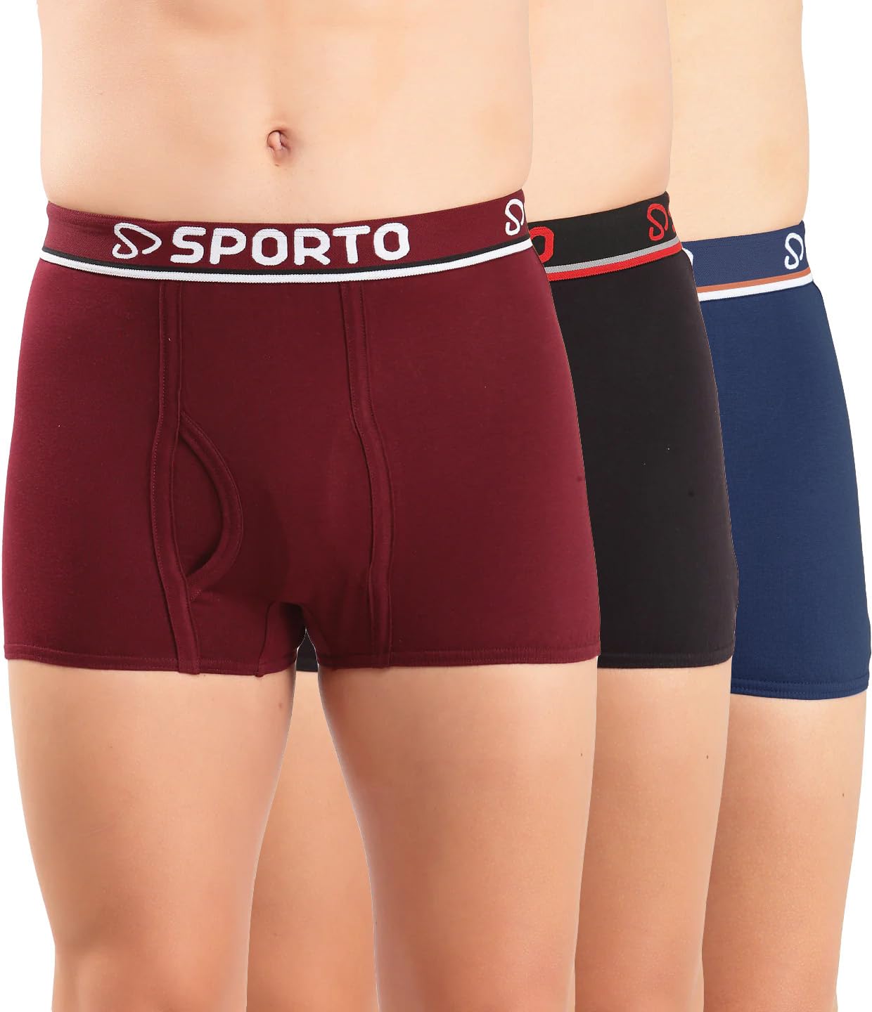 sporto Men's Cotton Assorted Plain/Solid Outer Elastic Mini Trunks (#Plain-Mini-Trunk)-picture-22