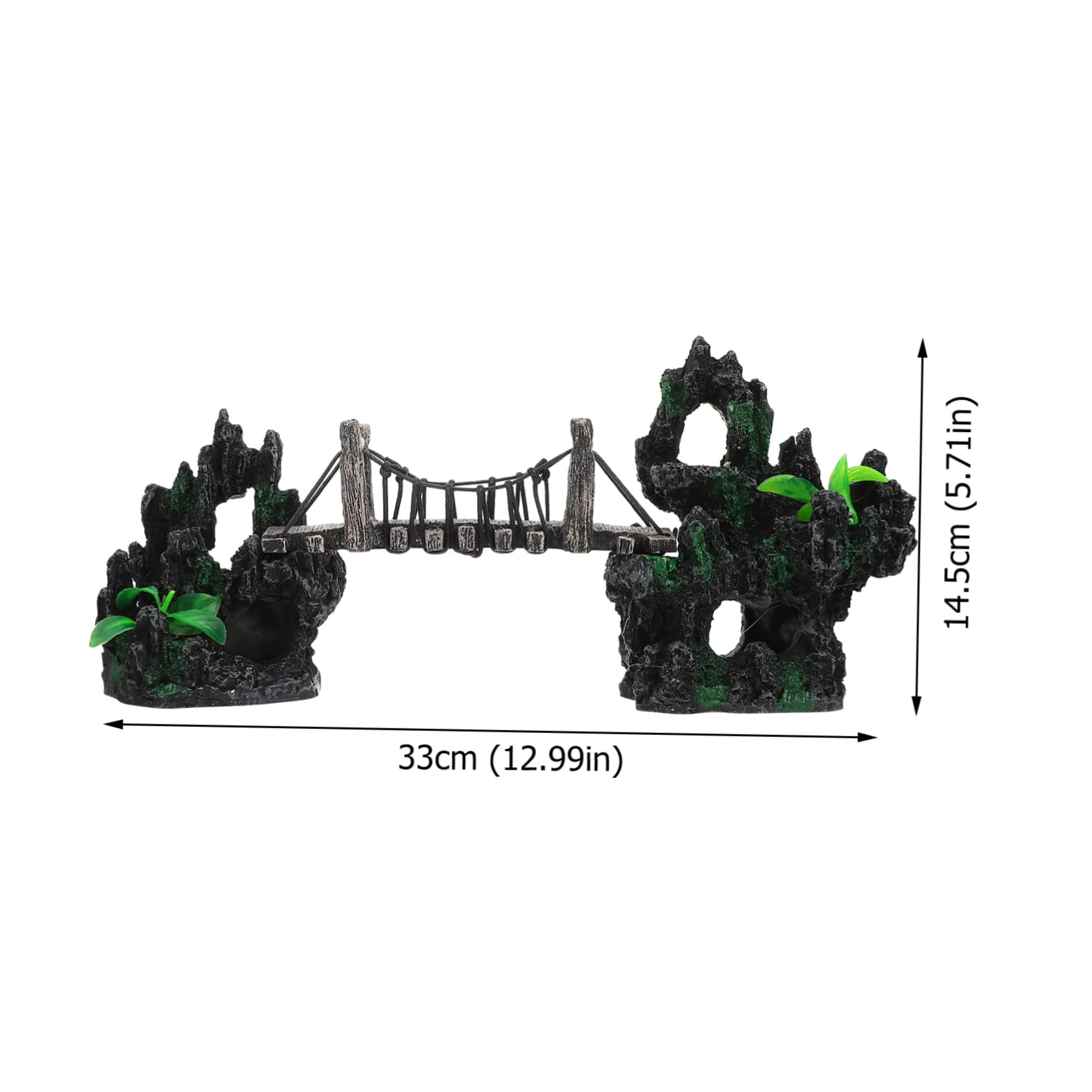 Decorazione Retro per Acquario Resina Ponte Adornato per Pesci Accessorio per Rockery e Ambientazione Naturale nel Serbatoio Acquatico