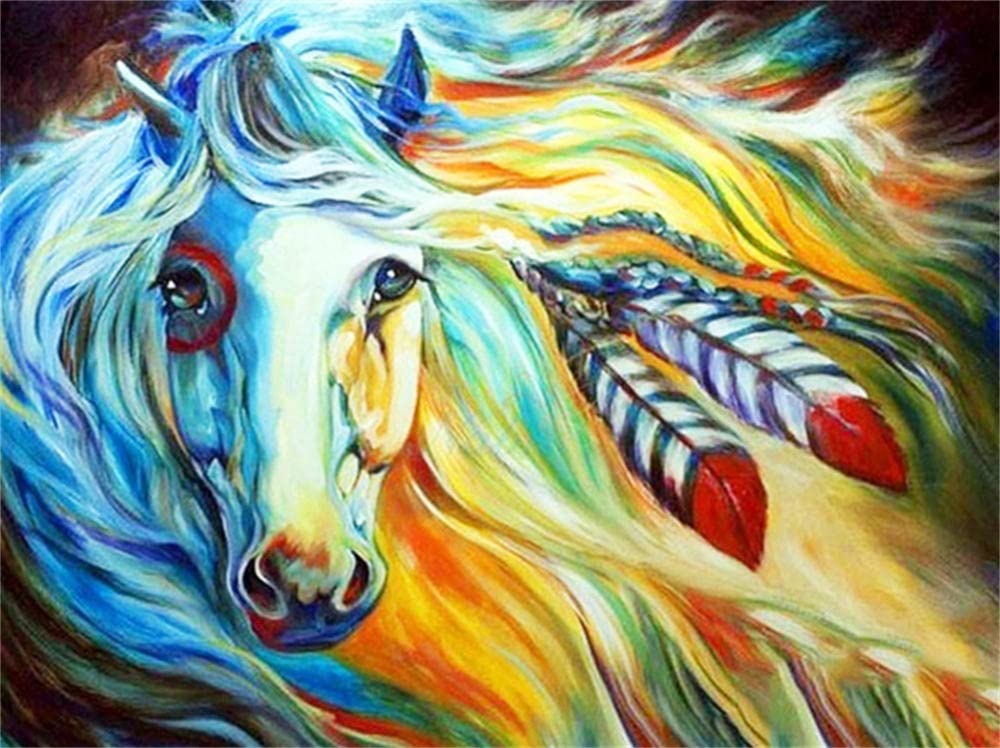 Diamond Painting MISHBAY Con Cavallo, 30x40 Cm, Kit Completo Fai Da Te, Per Adulti E Principianti