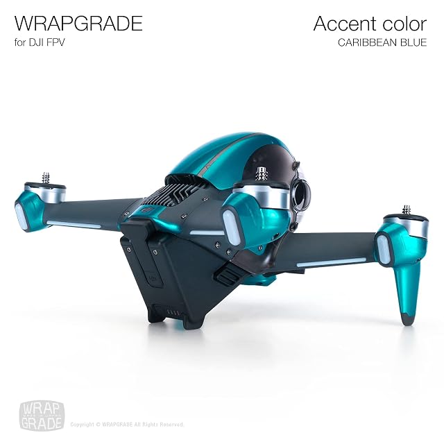 Foto 5 de 6 de WRAPGRADE Skin Compatible con dji FPV - Accent Color (Caribbean Blue)