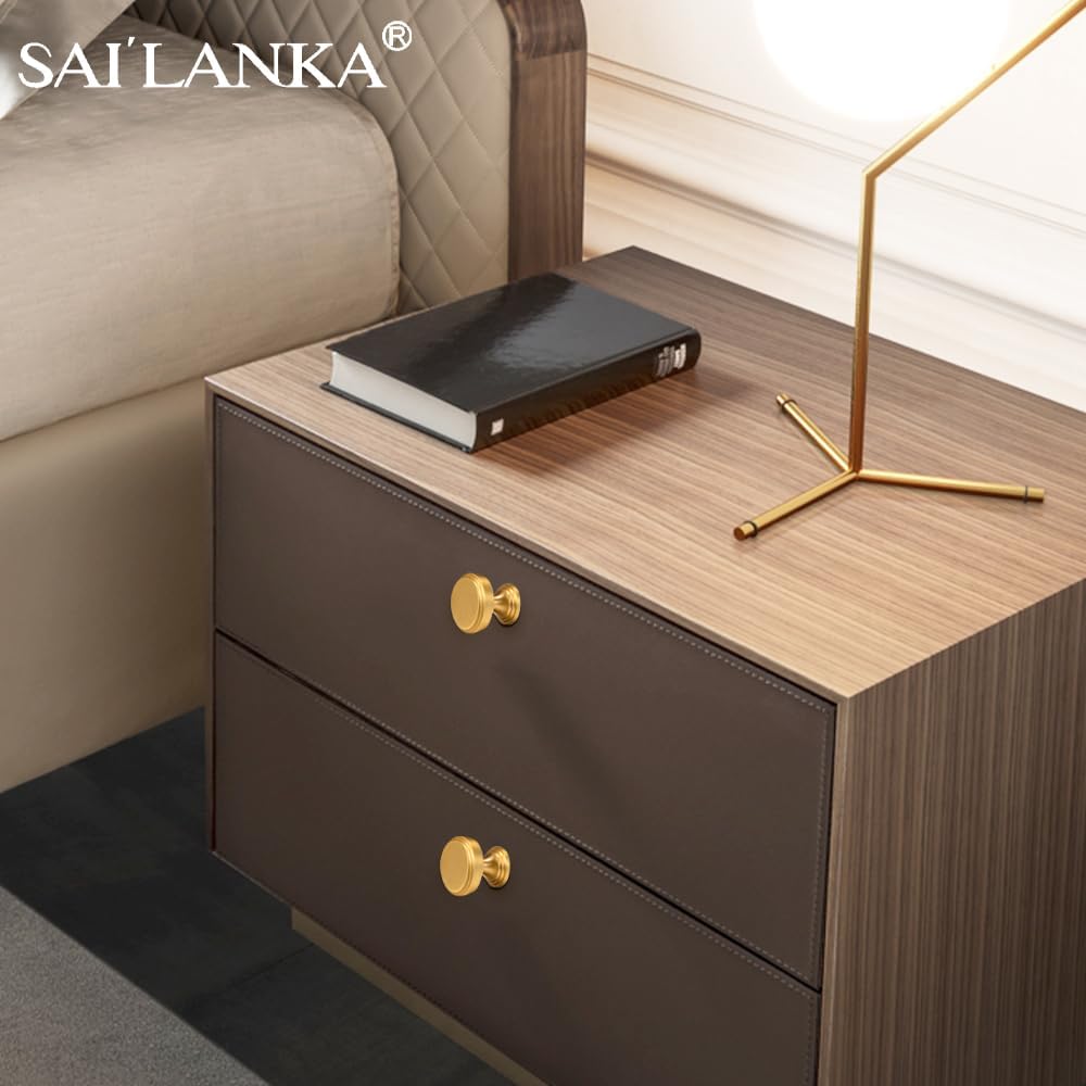 10 Pack Cabinet Knobs Round Knobs Brushed Brass Kitchen Dresser Cupboard Hardware Knobs Gold Vintage Drawer Mushroom Knobs