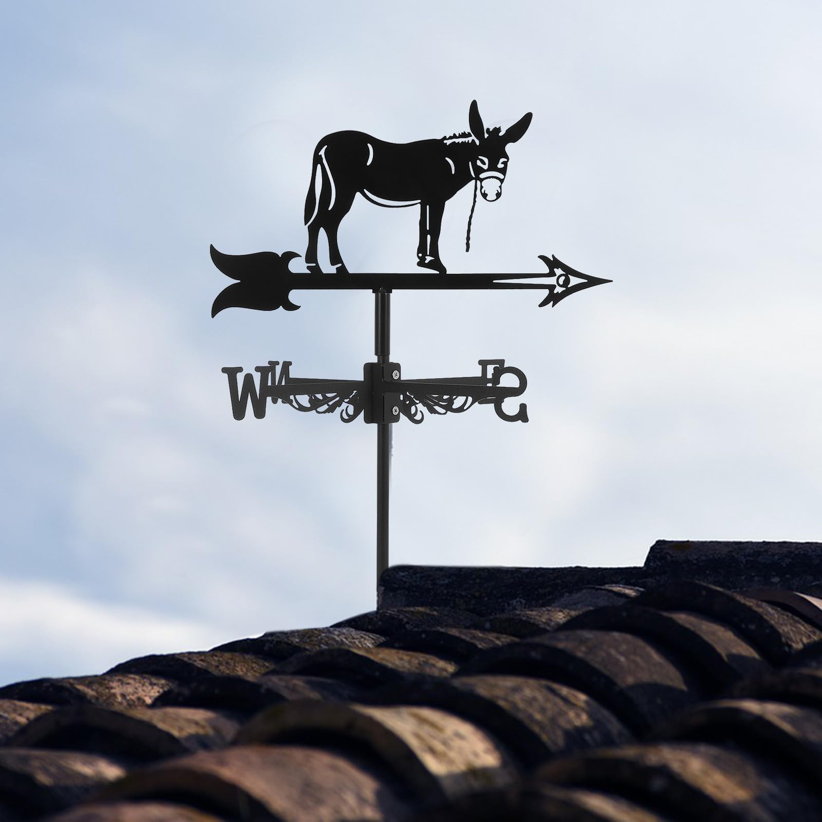 TOPBATHY 3 Stück Dekorative Esel Wetterfahne aus Eisen für Garten und