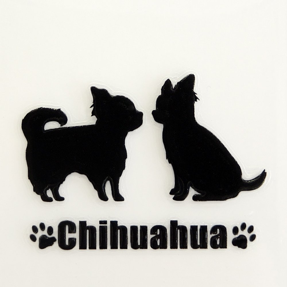 Amazon.co.jp: 蒔絵シール DOG 「チワワ（2匹）黒」 : おもちゃ
