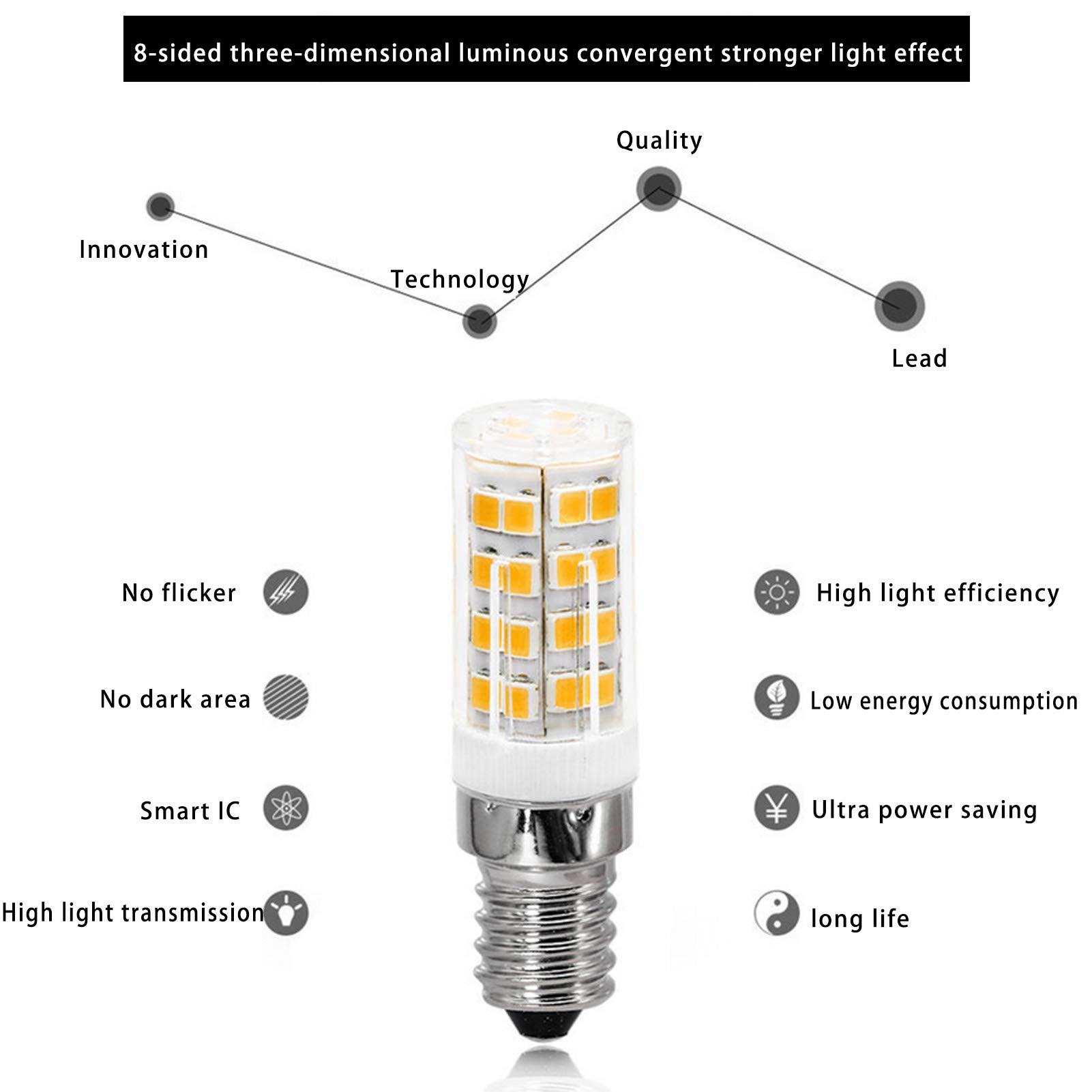 Żarówki LED E14 10 W, podstawa kolb kukurydzy, wentylator sufitowy, żyrandol, lampa wisząca, 102 diody LED 2835 Smd, możliwość ściemniania, opakowanie 4