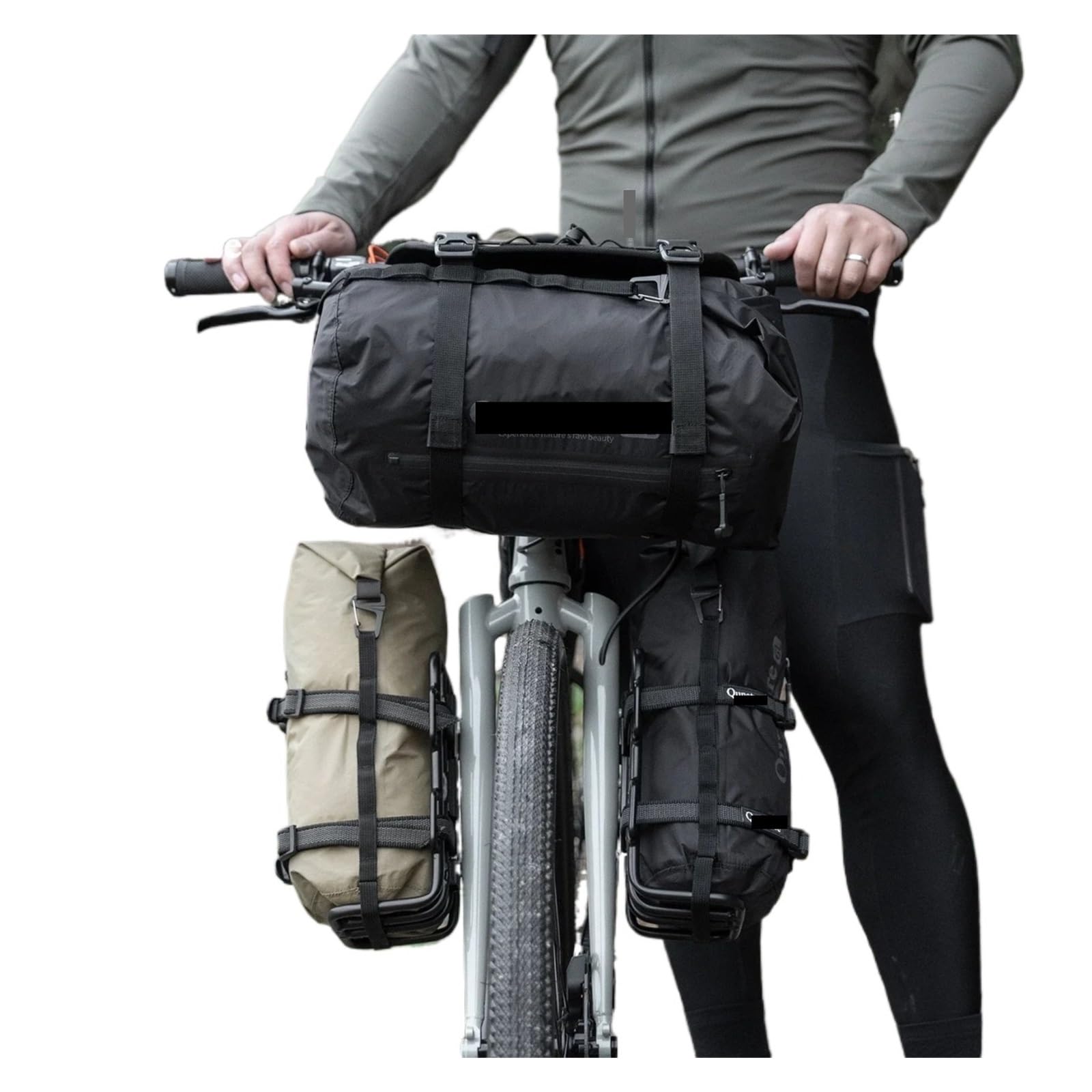 Bolsas for Bicicletas, Juego de Soporte for Manillar, Bolsa Estante compresión Impermeable y Ligera, Compatible con montaña Carretera(Combo 2)