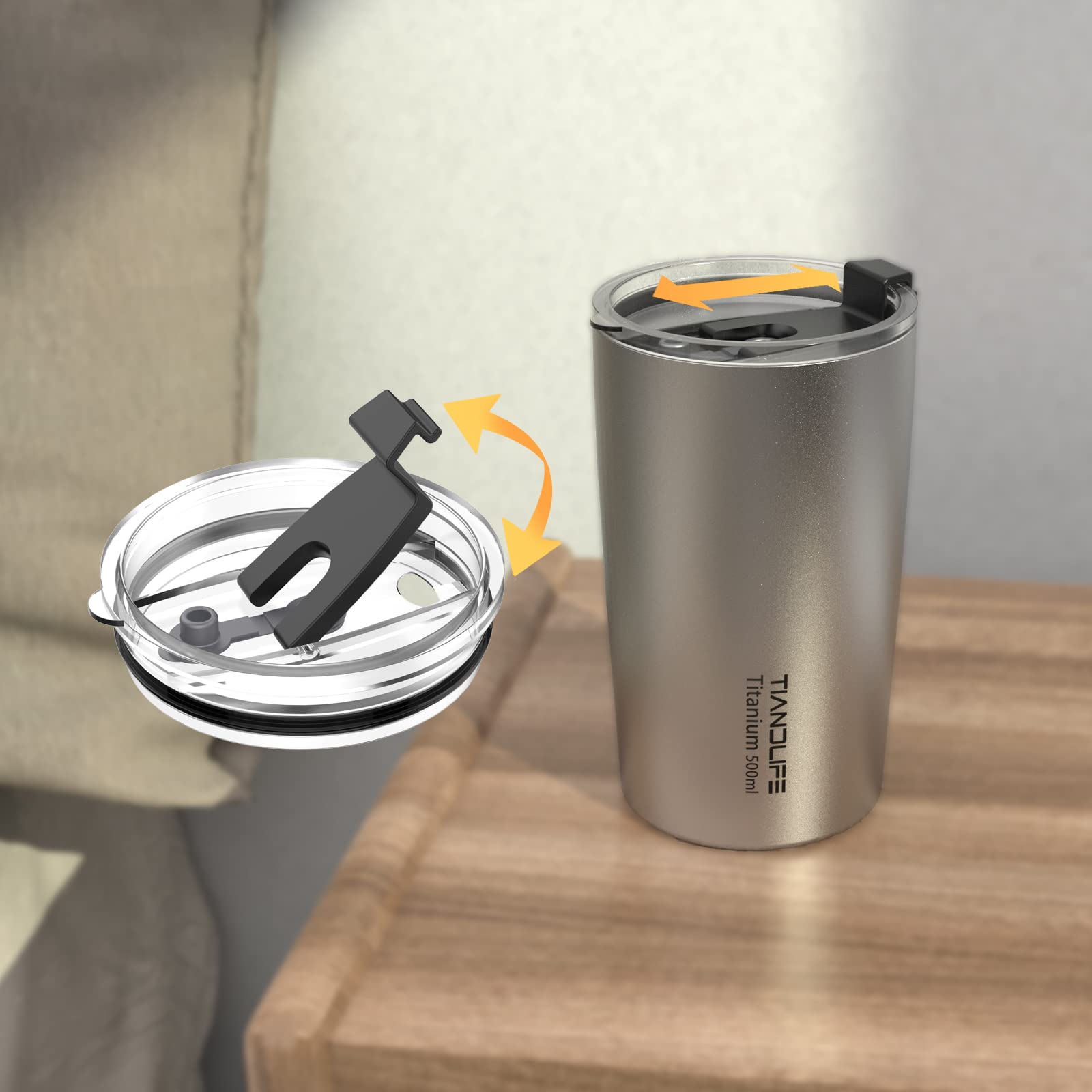 Amazon | TIANDLIFE タンブラー チタン 500ml 純チタン