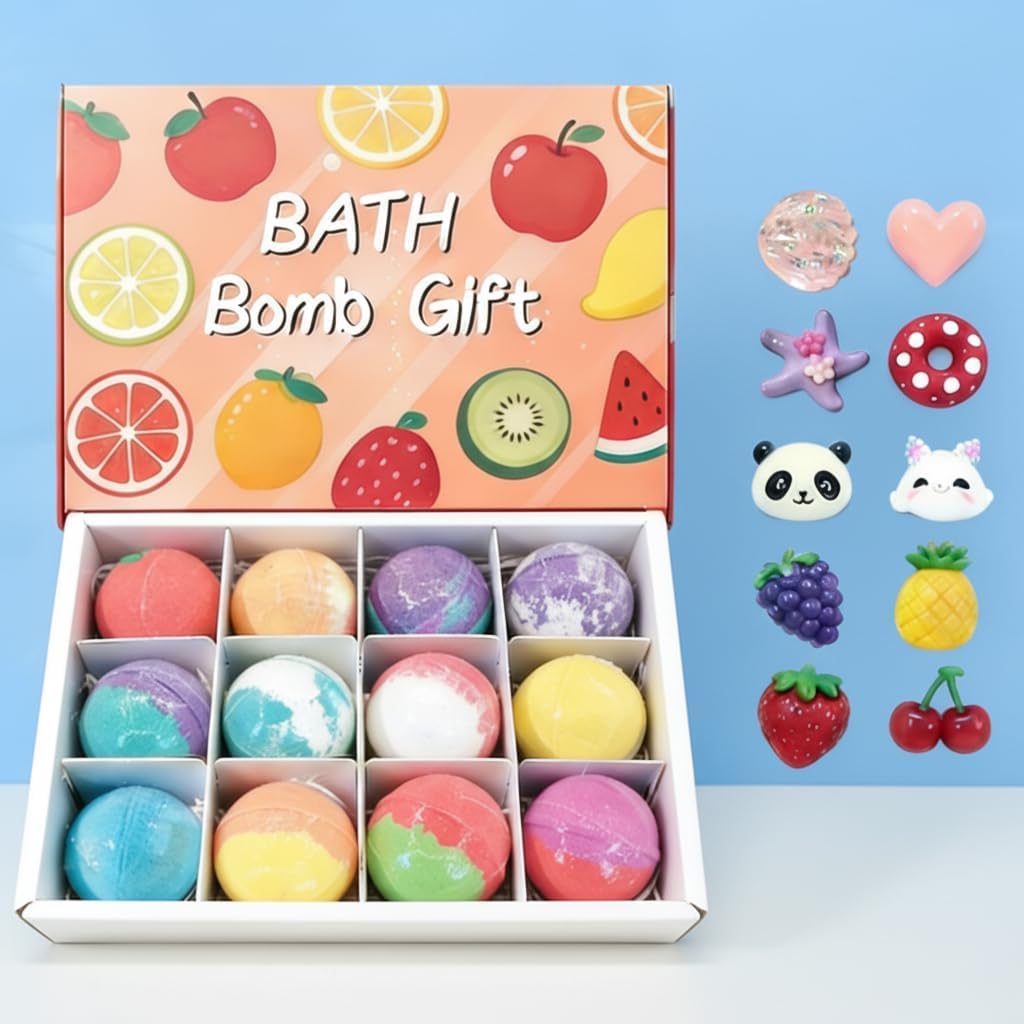 Kids Bath Bomb Gift Set with Surprise Toys Inside (1 Pcs), Colorful Ocean Scented Bubble Bath Bombs, Moisturizing Fizzy Bath Bombs for Boys & Girls, Fun Bath Time Gift Set-image-12