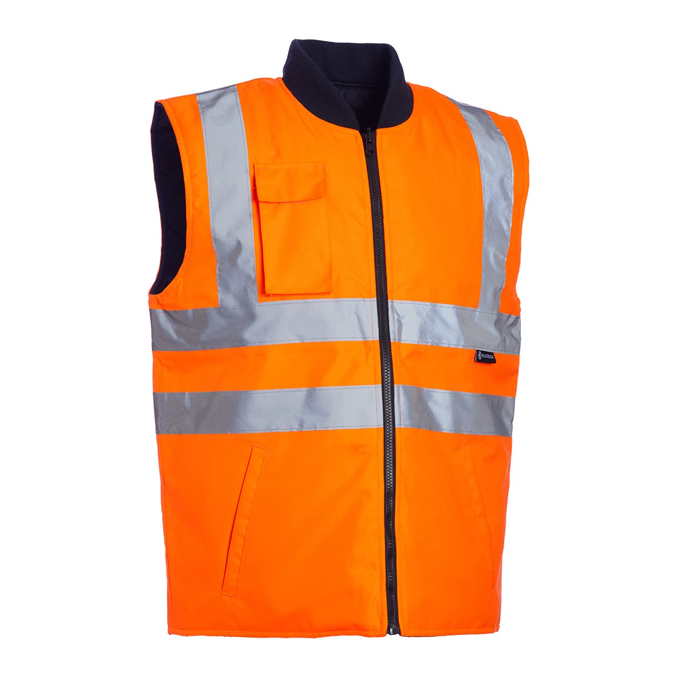 Blackrock Gilet sans manches haute visibilité orange et bleu marine | gilet matelassé réversible et doublé, chaud, réfléchissant, pour homme et femme