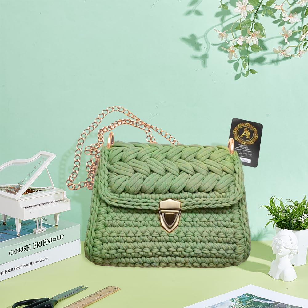 FREEBLOSS Kit de bolsa cruzada de ganchillo para tejer y ganchillo con cadenas, instrucciones en inglés, kit de fabricación de bolsos para manualidades, kit de ganchillo para principiantes