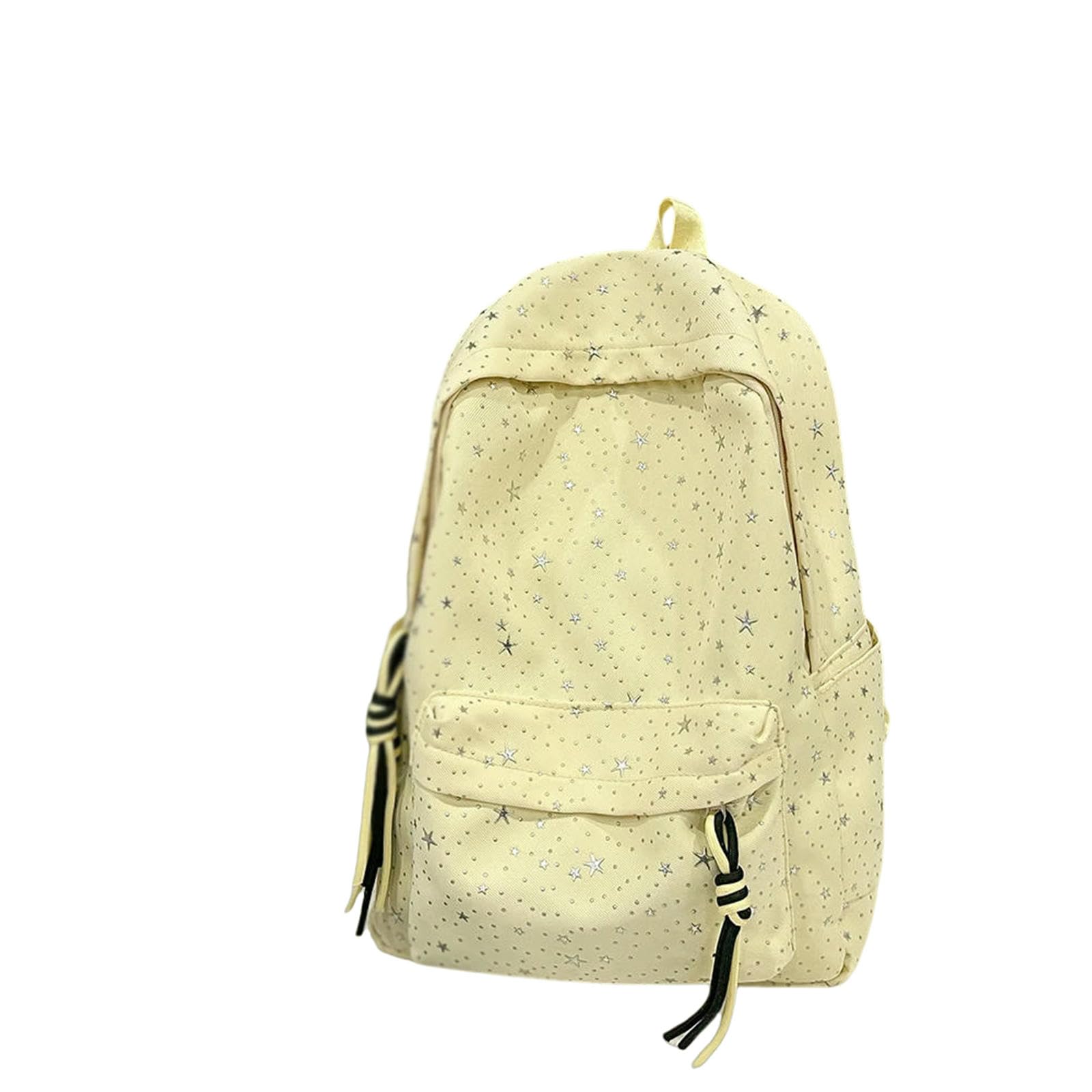 Hsqfcbd Yellow School Bag Backpack For School, Nylon Fabric Laptop Compartment And Multiple Pockets Middle High College Students