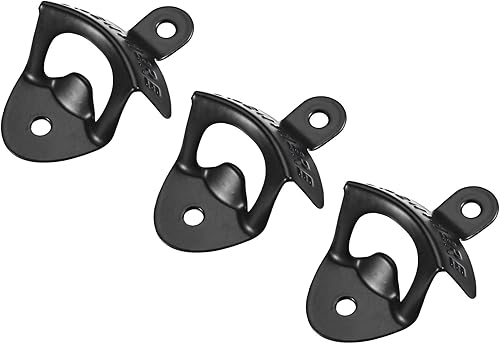 uxcell 3 abridores de botellas montado en la pared, 3 x 2.3 pulgadas, hierro fundido, cerveza, soda, abridor de vino, herramientas para cafetería,