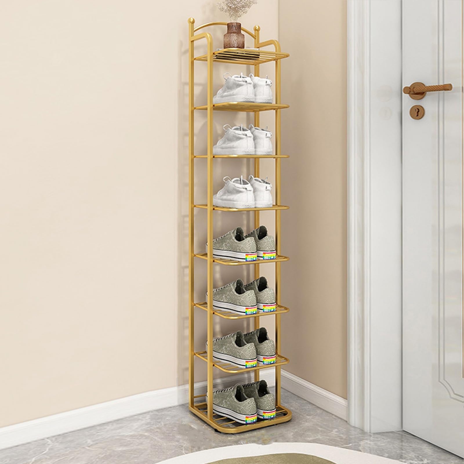 Étagère à chaussures en métal robuste et stable pour couloir et entrée
