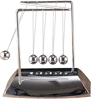 JIAMIAN Newton's Cradle Balance Ball, U nique Z-Shape Newtons Cradle, Metal Balance Balls Toy, Physics Steel Balls Pendulum Educational Ornaments Desk Toy（A）