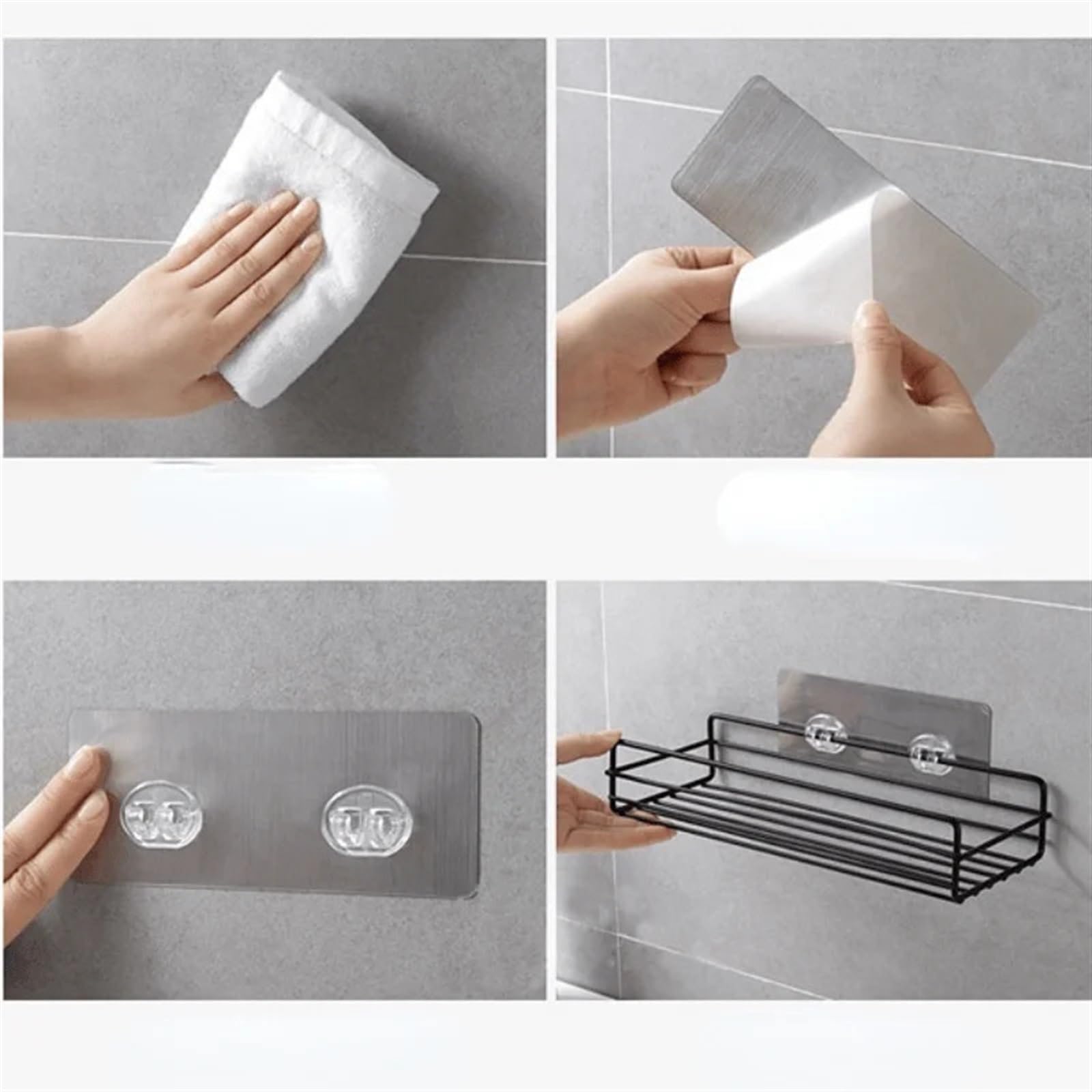 Mensola Doccia Adesivo For Doccia, WC, Bagno, Mensola Lunga, Organizer For Doccia, Lavabo, For Bagno, Cucina(White)