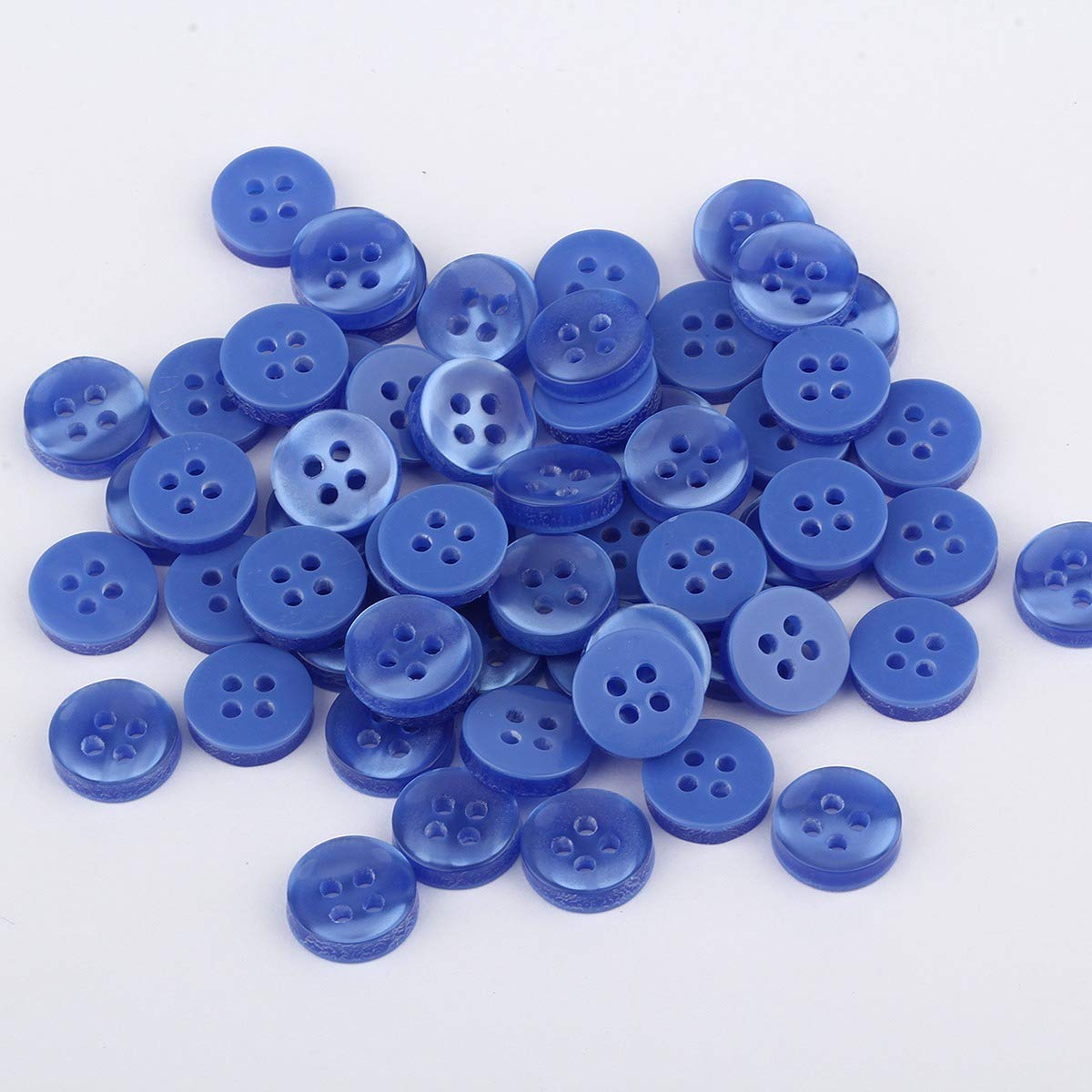 Crafts Haveli Resin Button for Shirt 4 Holes Clothes 50 Buttons - Navy Blue
