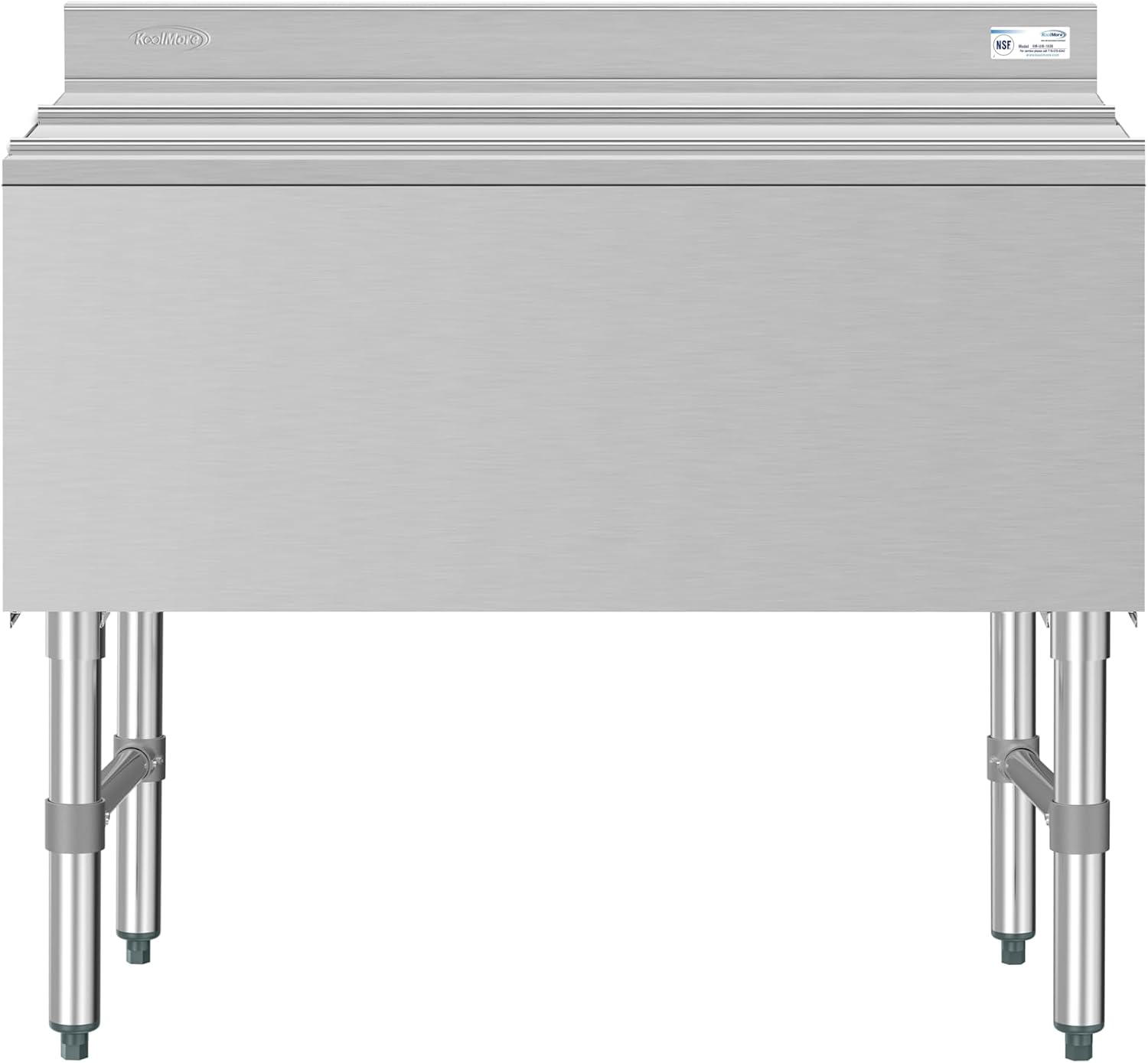 36" Stainless Steel Commercial Underbar Ice Bin with Sliding Lid