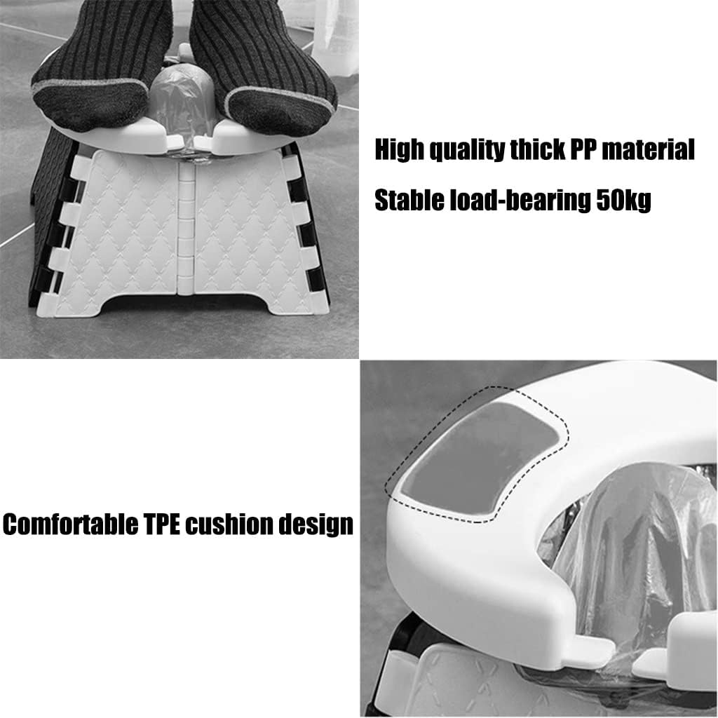 Car Toilet Seat Outdoor Foldable Little Boys and Girls Car Potty, Camping Portable PP Urinal Tool, Suitable for 1-6 Years Old, Load-Bearing 50kg (Color : Gray, Size : 22 * 23 * 15cm)