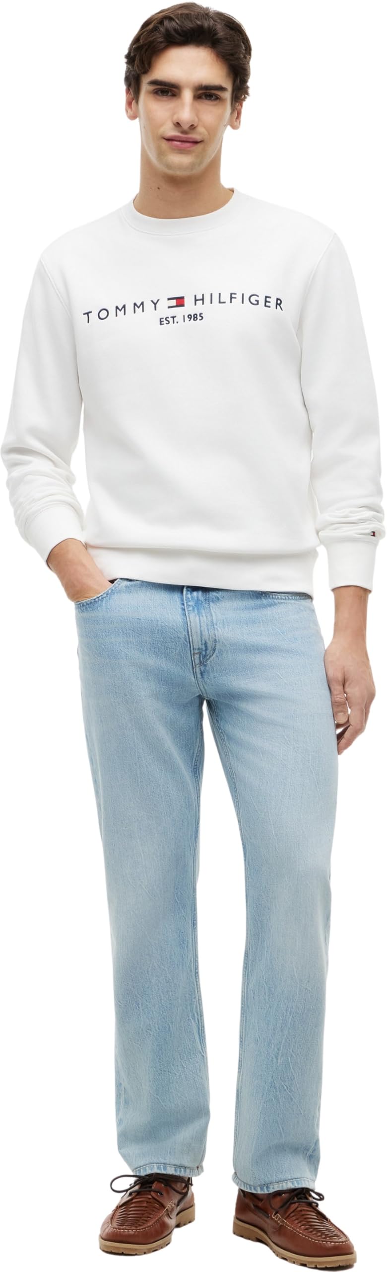 Tommy Hilfiger Herren Sweatshirt Tommy Logo ohne Kapuze