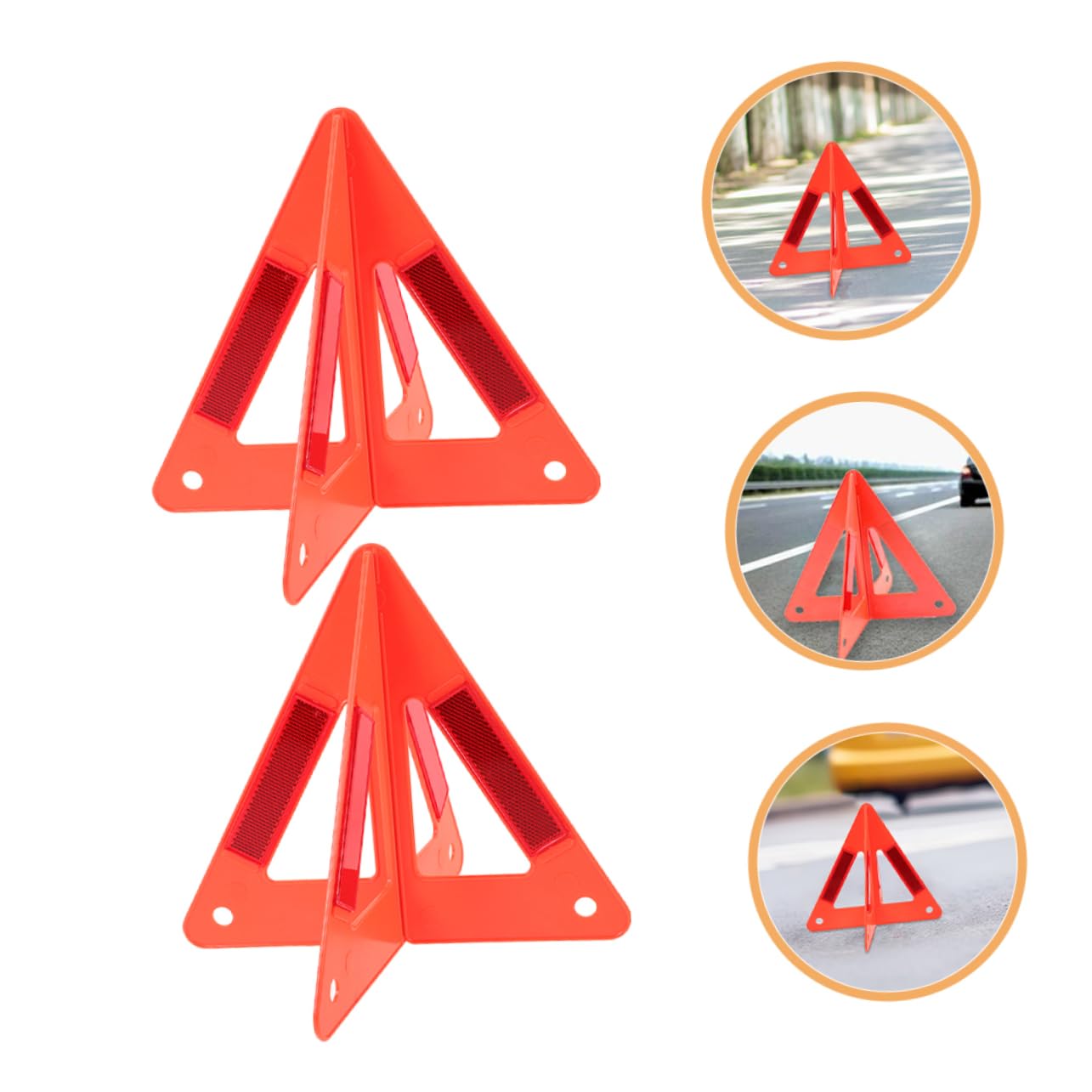 Cabilock 5 Piezas Señal Triangular Reflectante Triángulo de Emergencia para Vehículos Kits de Seguridad para Vehículos Señal de Advertencia para Coche Uso en Emergencias Carretera