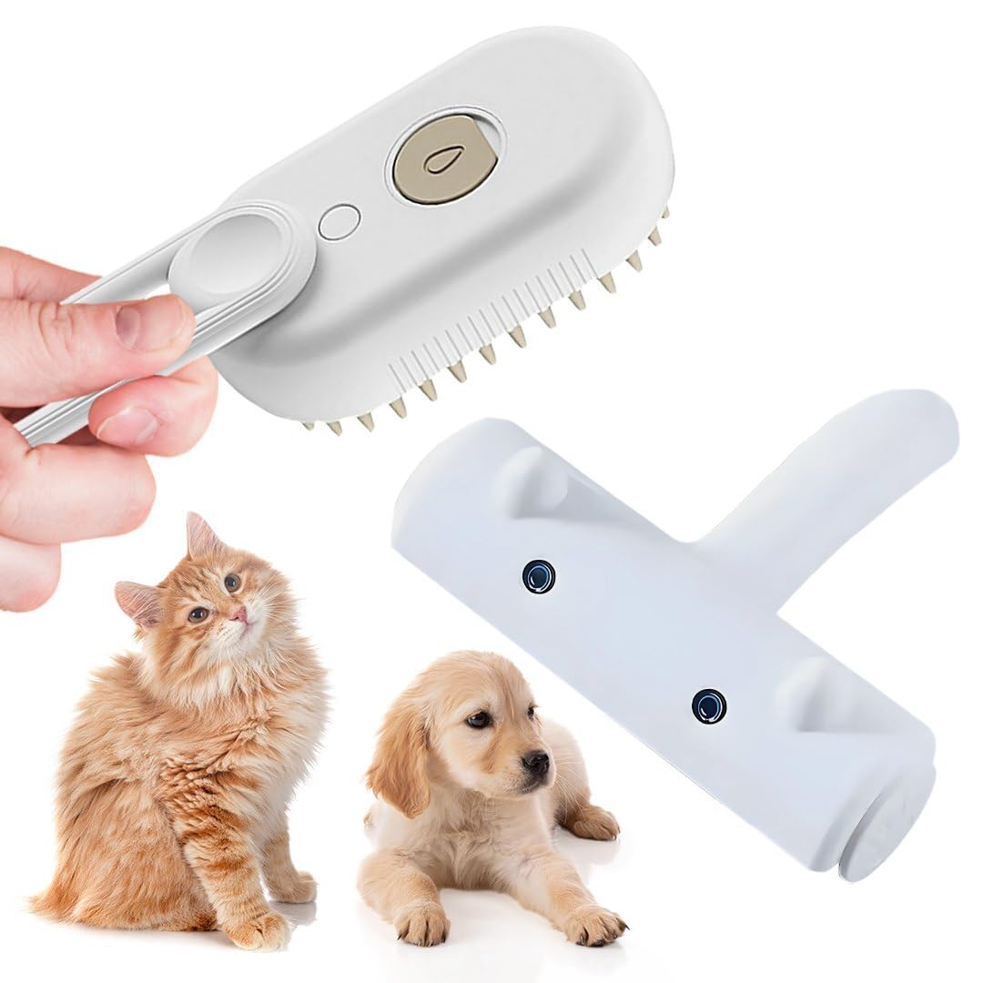 Pack Cepillo Vapor Para Gatos y Cepillo Quitapelos, Cepillo Para Gatos y Perros Con Vapor,Cepillo Quitapelos Para Mascotas, Cepillo A Vapor Para Mascotas,Cepillo Quita Pelos, Pet Brush