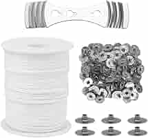 Kerzendocht Set - 61m Baumwolldocht Mit Halterungen Für DIY-Kerzen