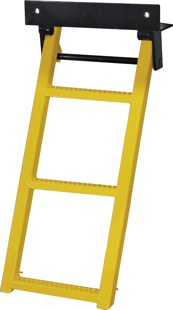 Buyers Products RS3Y 3 Rung Retractable Truck Step, 17.38 x 35 Inch, Yellow Powder Coated, Non Slip Treads, 14 Inch Bolt Center, 500 lb Capacity, Easy Install, Durable Steel for Trucks & Trailers by Buyers Products Company - Used condition - US$64.37