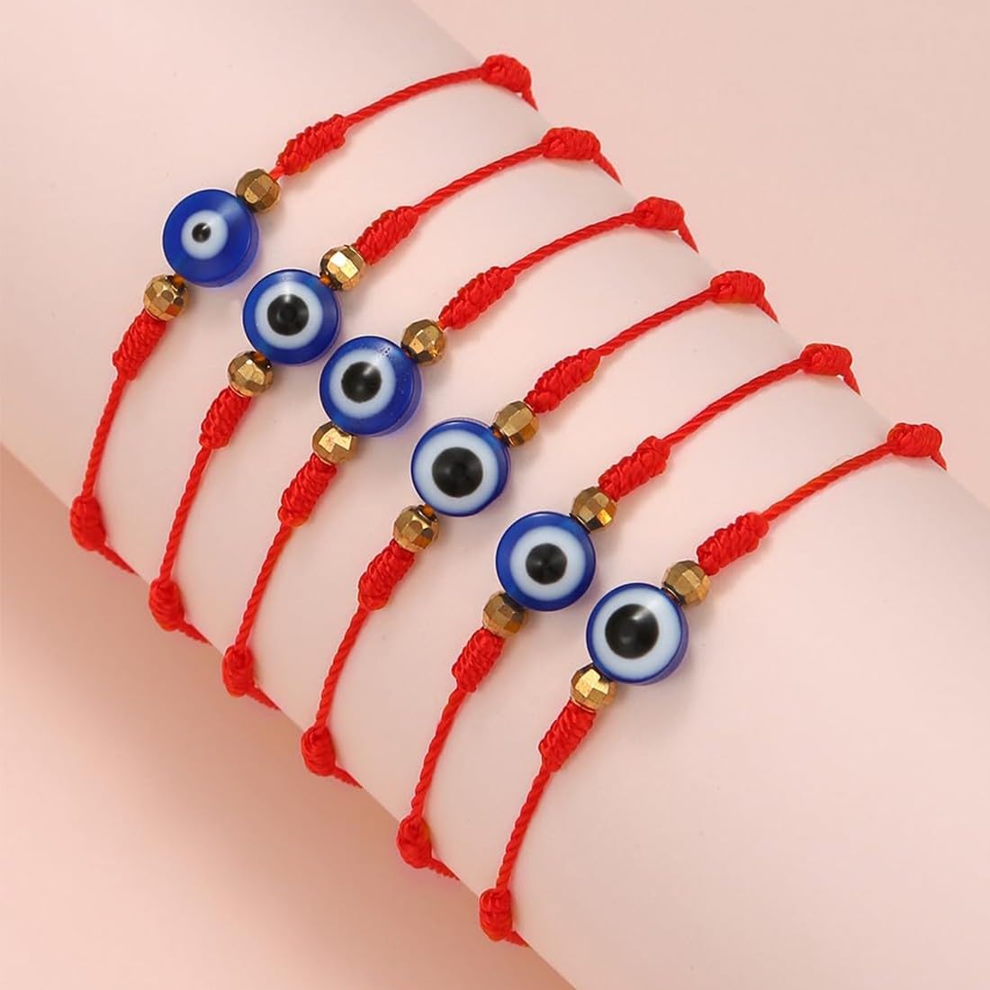 ZEACCT Braccialetto Malocchio, Braccialetto Kabbalah Intrecciato, Bracciale Amicizia, Bracciale di Protezione Kabbalah per Uomo Donna