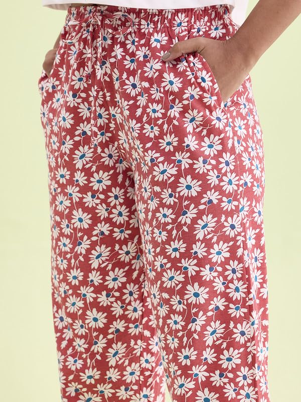 Image of GO COLORS Soft Cotton Lounge Pants Full Length for Women| Breathable, Mid Rise